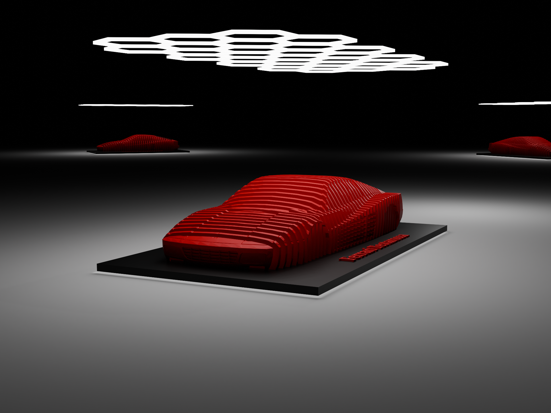 Ferrari Testarossa layered sculpture