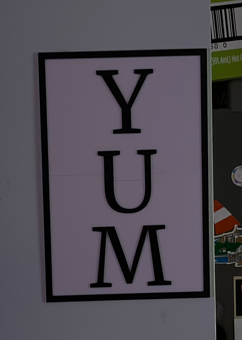 Yum wall sign