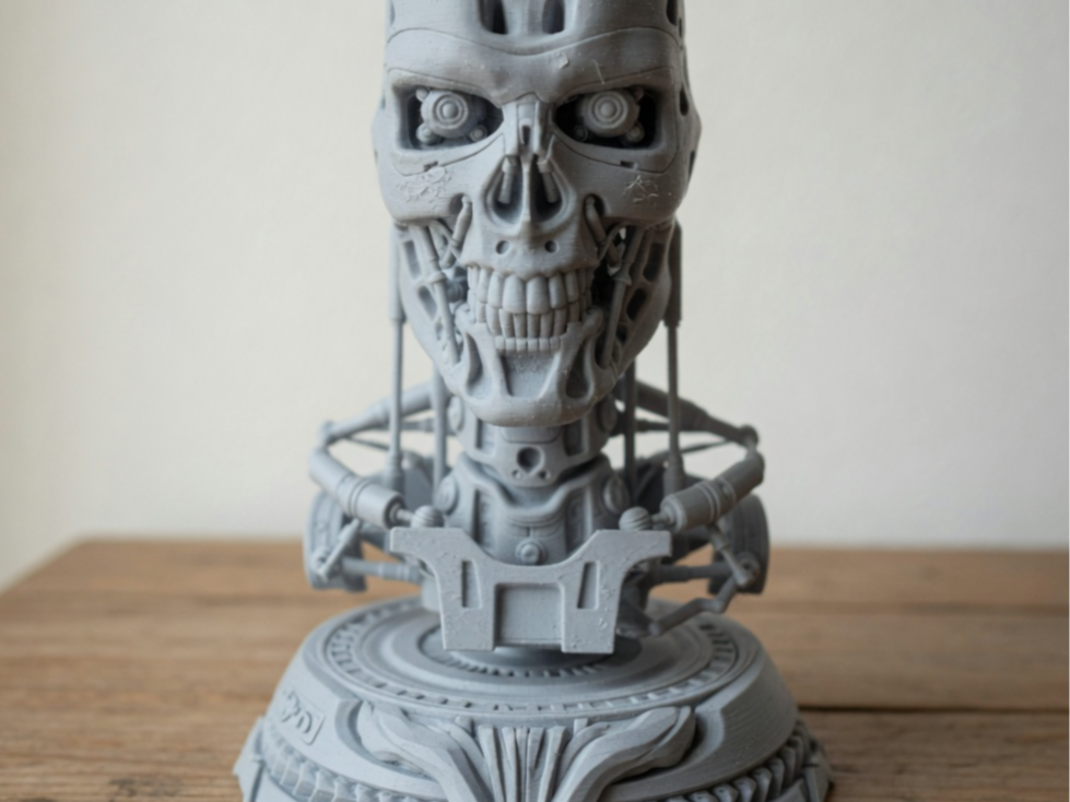 Terminator Endoskeleton Head Bust Rotating Display