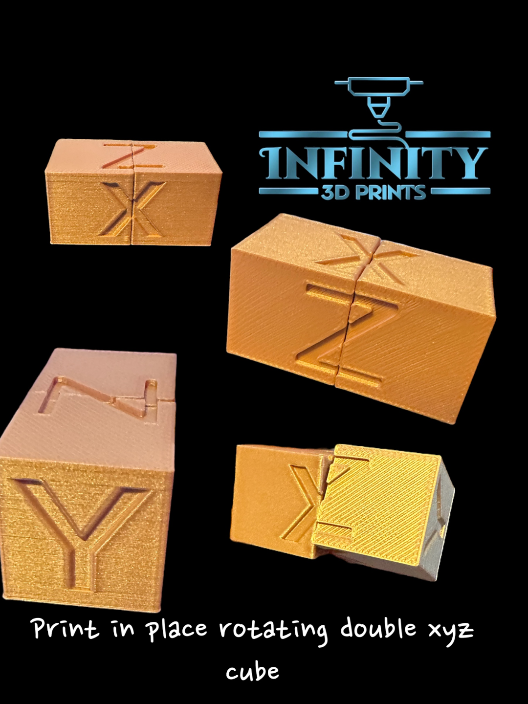 XYZ double cube rotating/print in place.