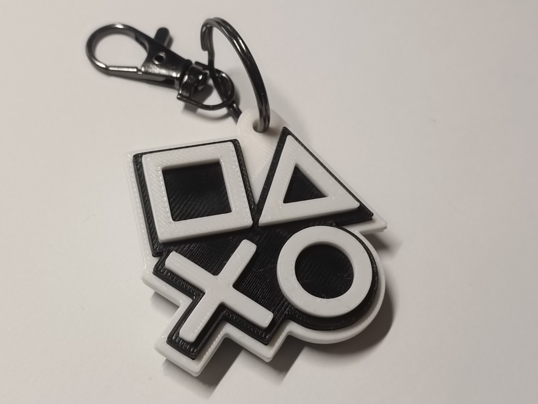 Playstation symbol keychain
