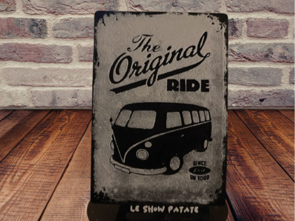 Plaque vintage Van Life hueforge