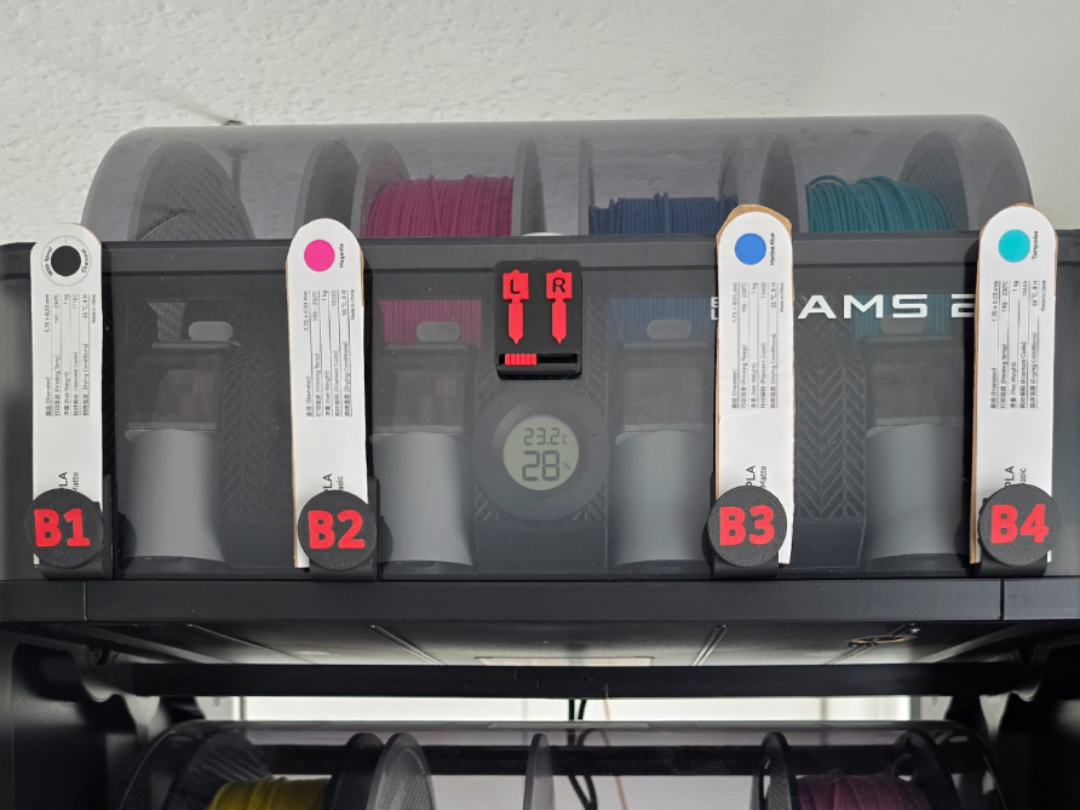 Filament Label Holder Clip and Slot Label for AMS
