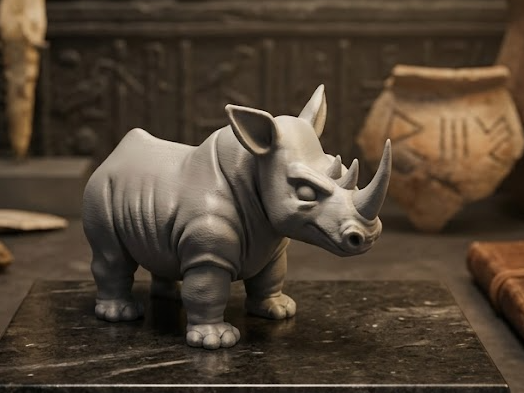 Rinoceronte Stile Cartoni Animati.