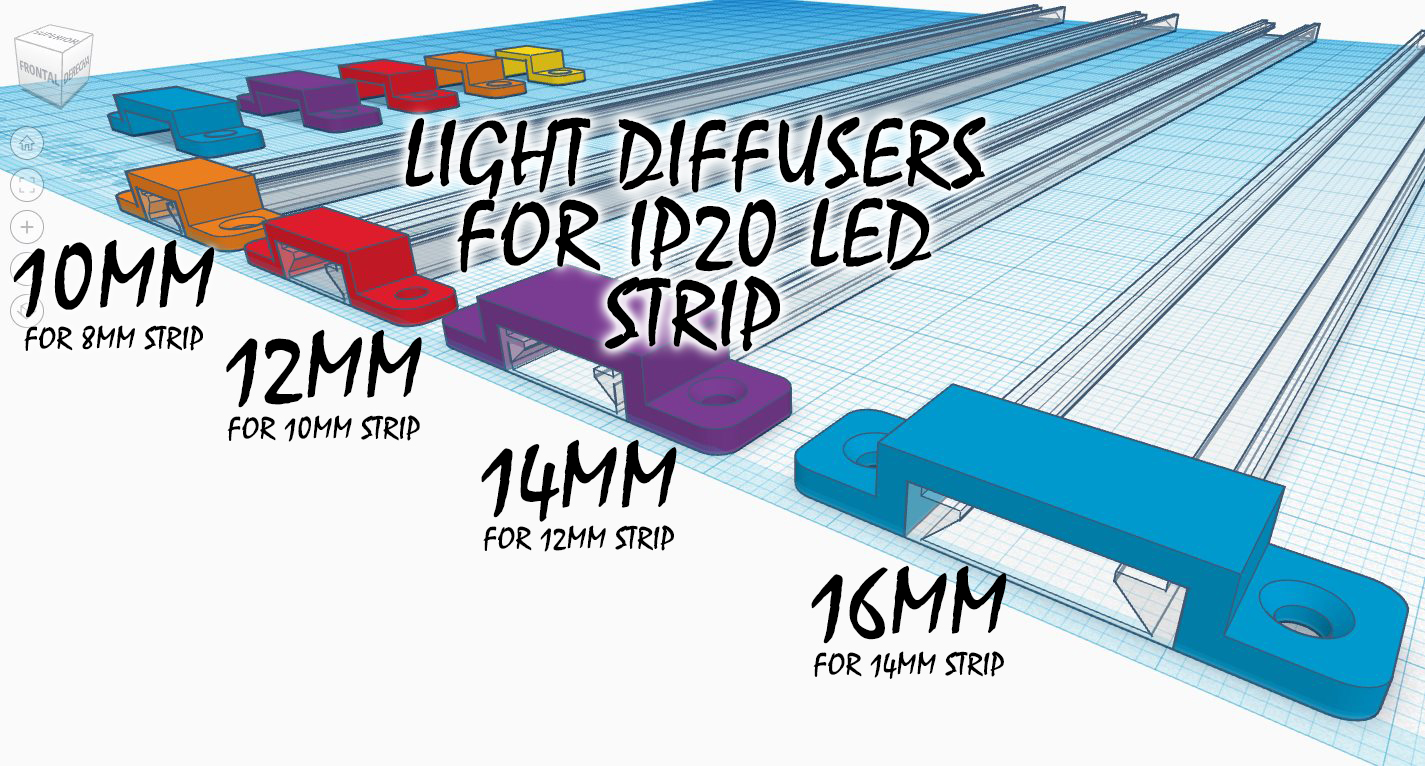 Light diffuser for IP20/IP30 LED Strips