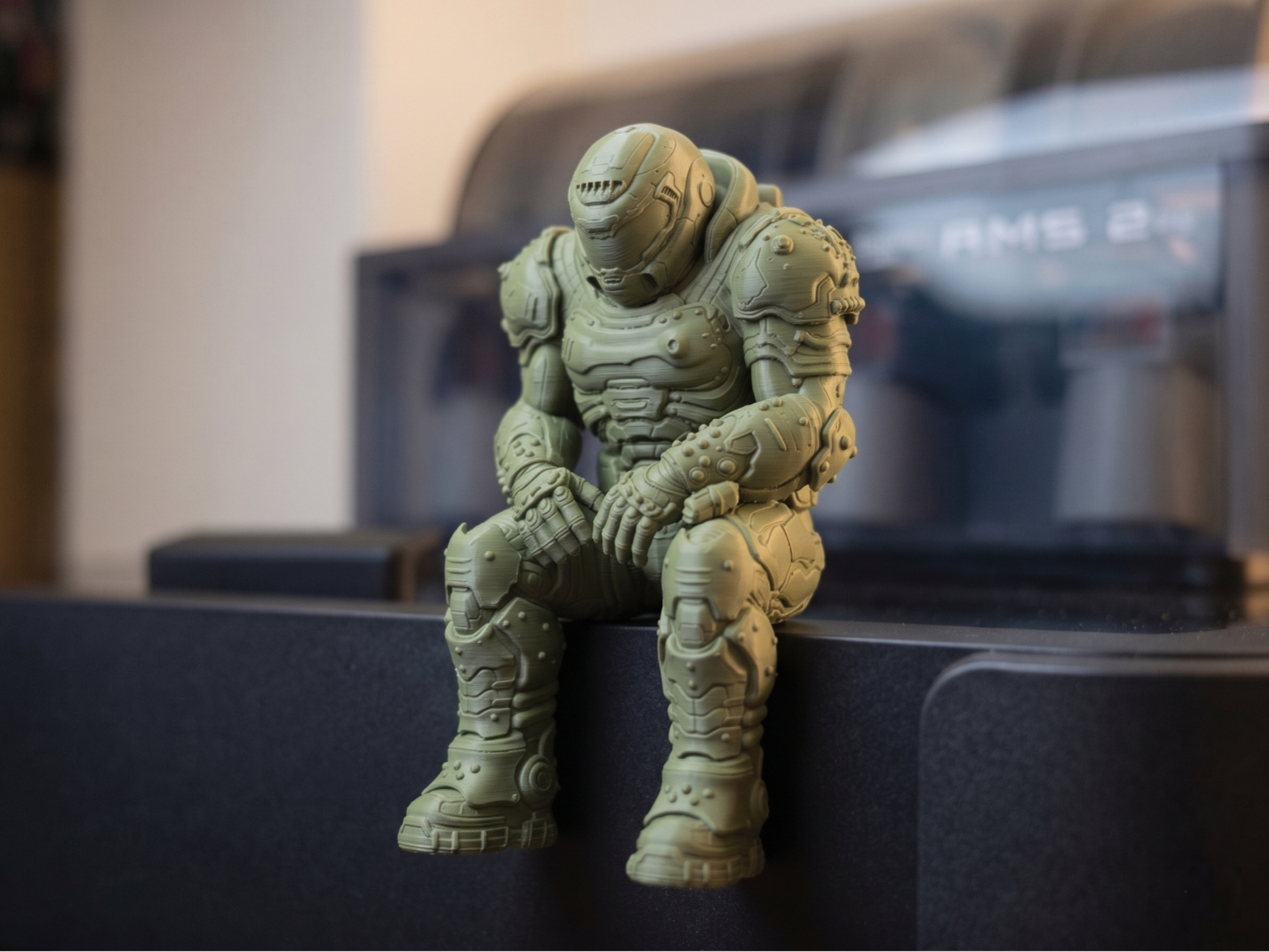 Resting Doom Slayer - Shelf Sitter / Desk Mascot