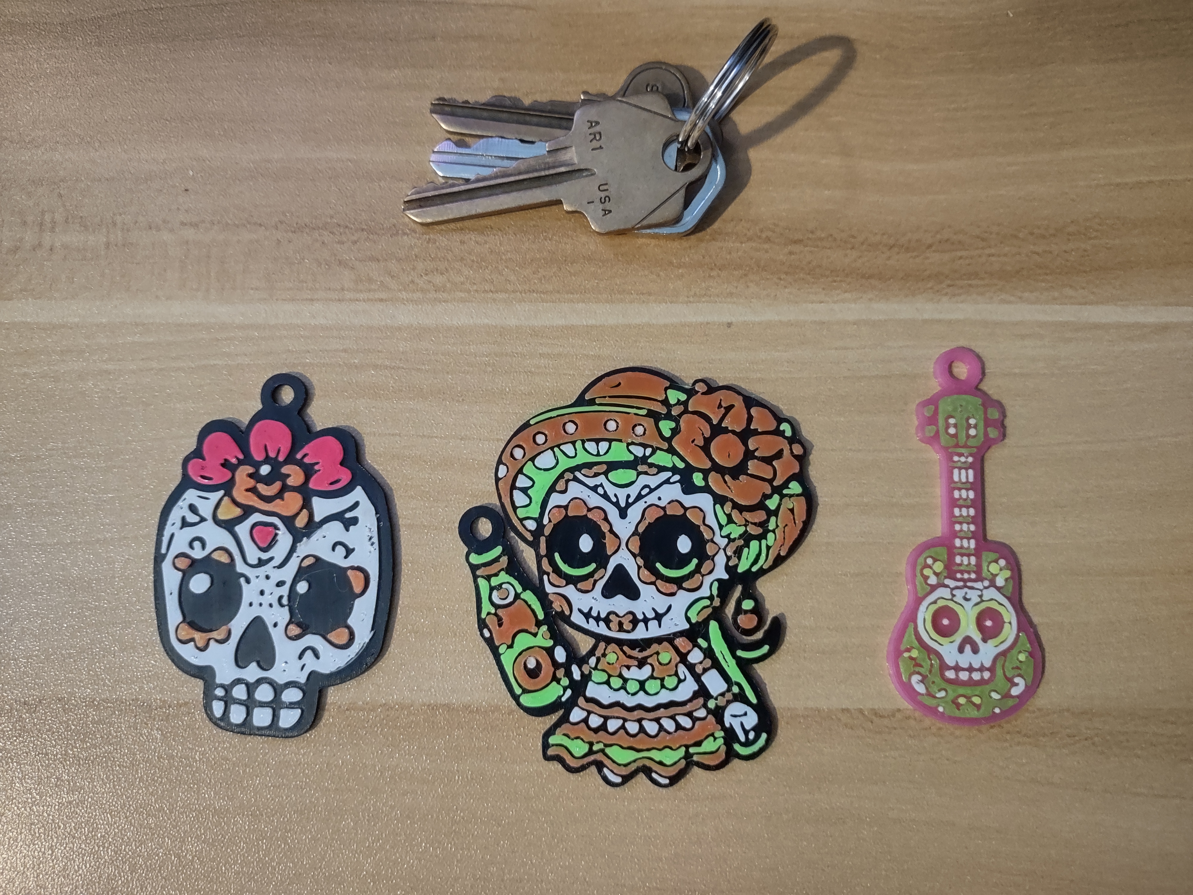 Dia de Muertos (Day of the Dead) Themed Keychains
