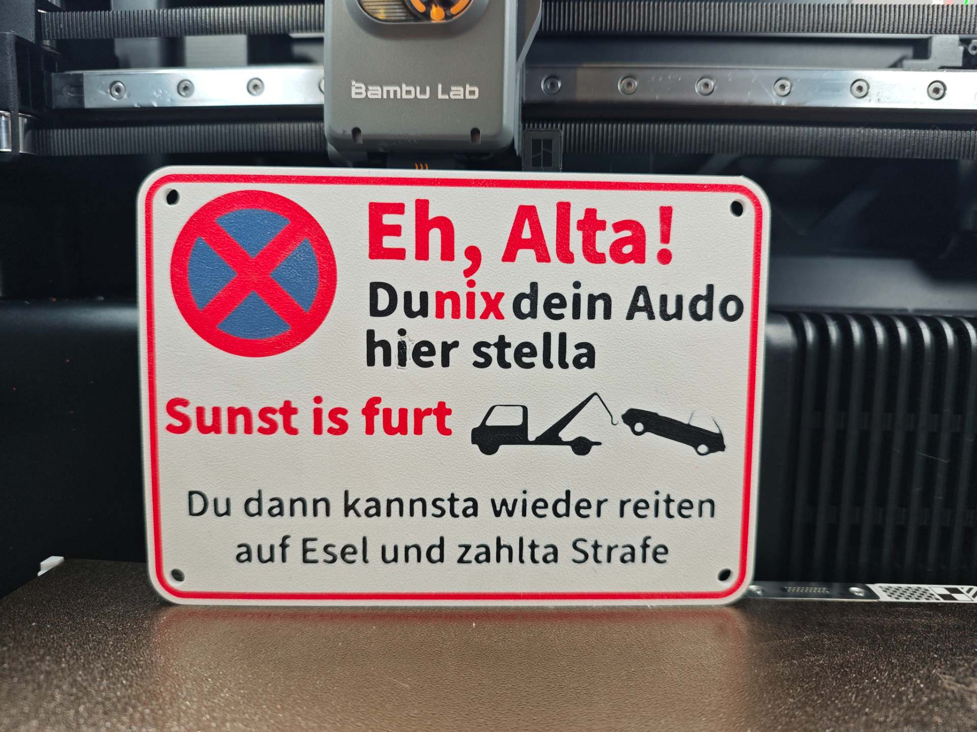 Bayerisches Parkplatzschild | Lustige Deko