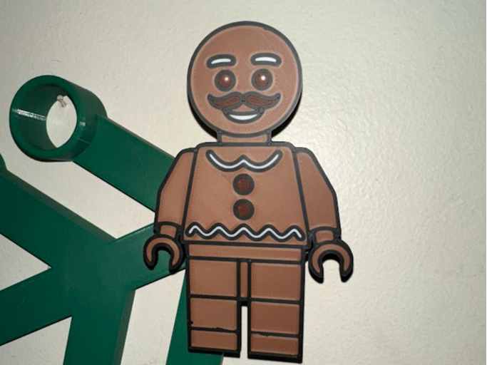 Gingerbread Man MinFig Brick Giant Wreath Peg