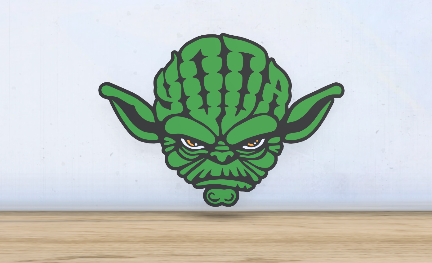 Yoda - Layered - Word Wall Art