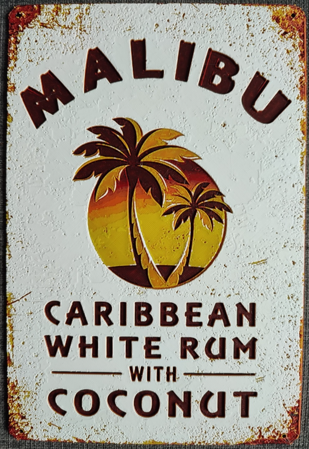 6-color HueForge Malibu Caribbean White Rum With Coconut Sign