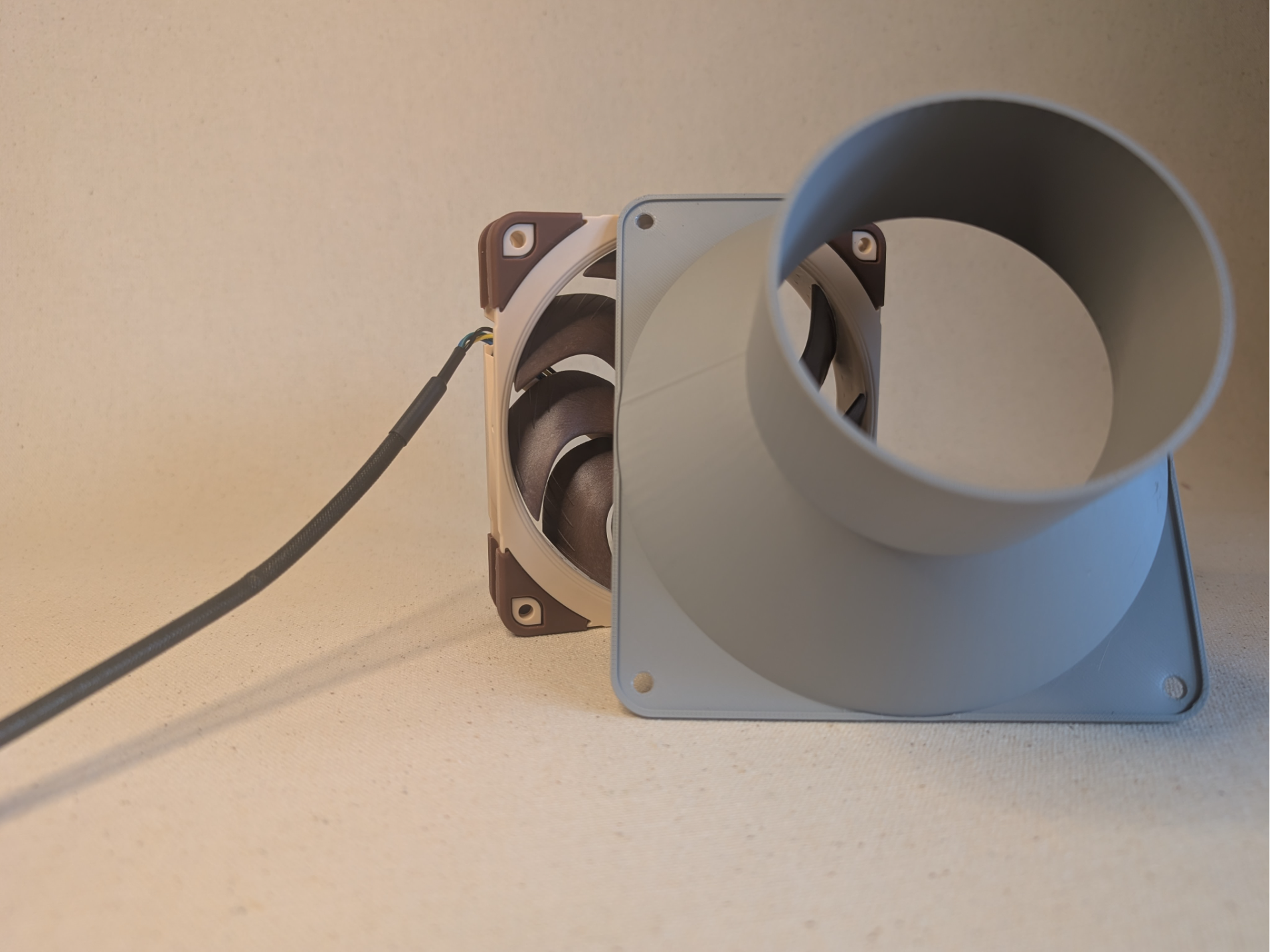140mm pc fan to 80mm dryer hose adapter