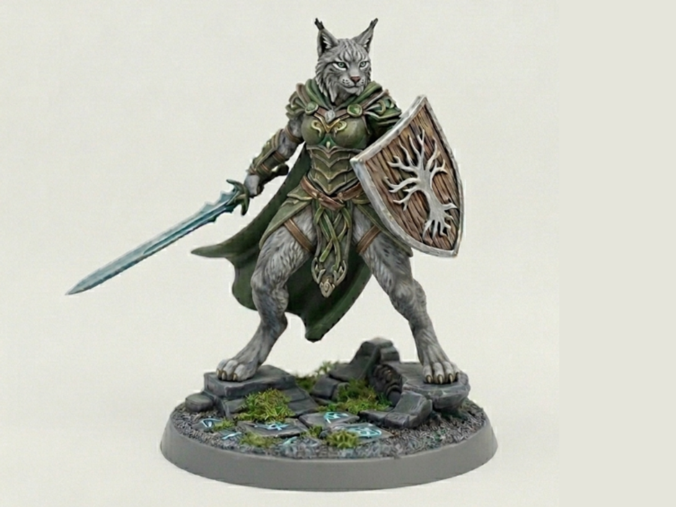 Tabaxi Lynx Druid/Ranger D&D Miniature (43mm)