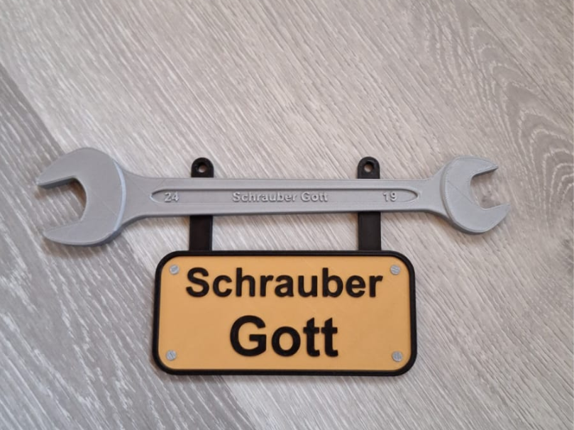 Schild Schrauber Gott