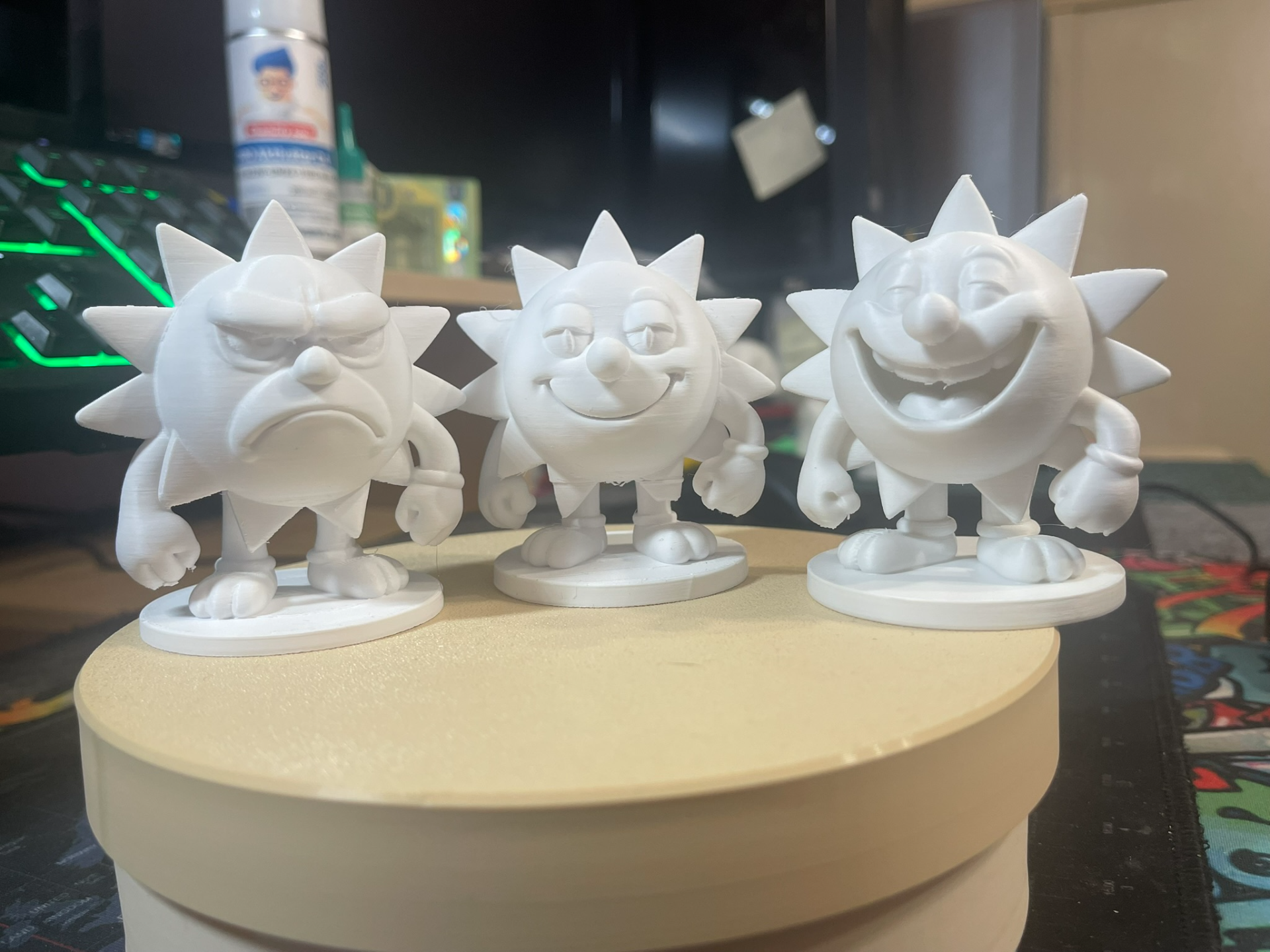 3x Sunny Face – 3D Model for Hand Painting