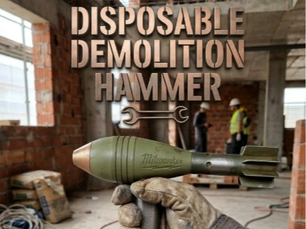 Disposable Demolition Hammer, One-Time Use, mortar
