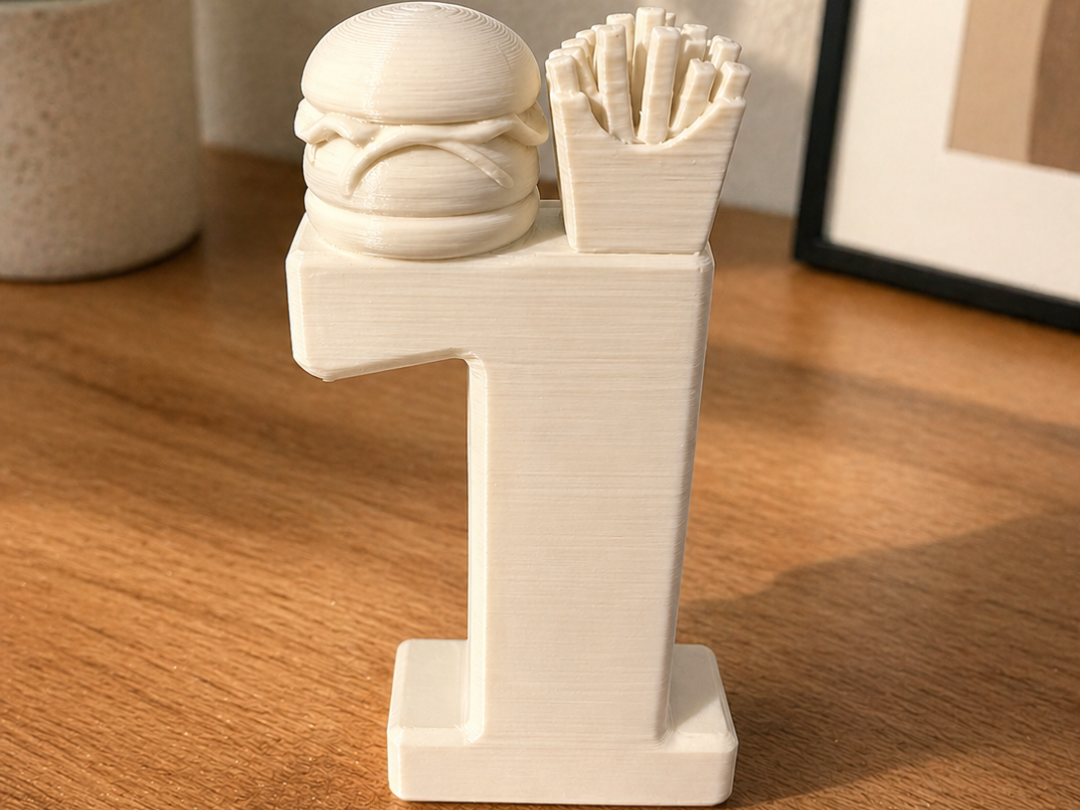 Burger-Pommes auf die 1 Meme Statue