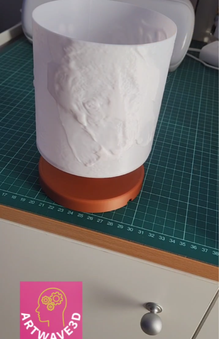 Base for lithophane 115mm - desk lamp style