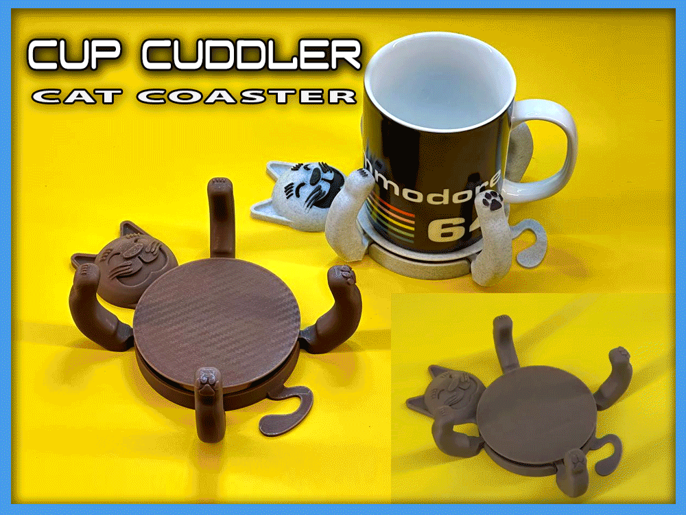Cup Cuddler - A Cat Coaster Kids love!