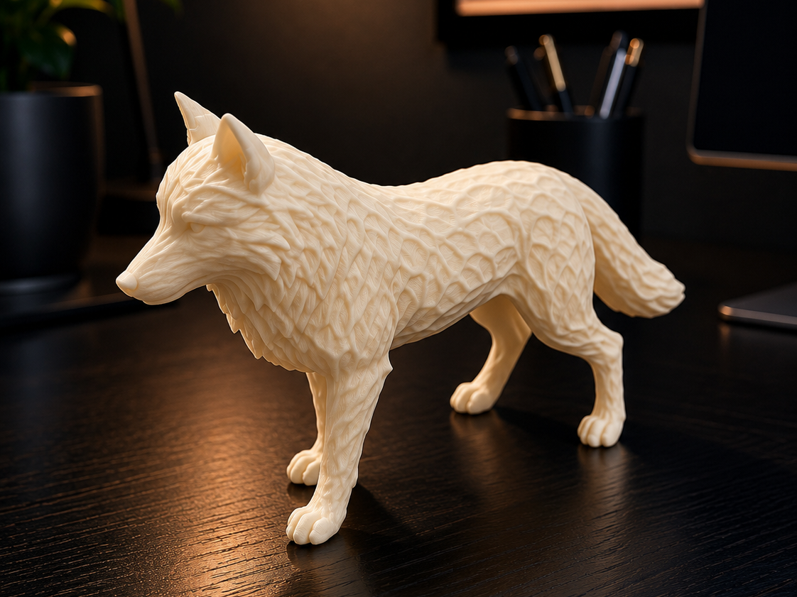 Realistic Wolf Figure-Detailed Animal Sculpture
