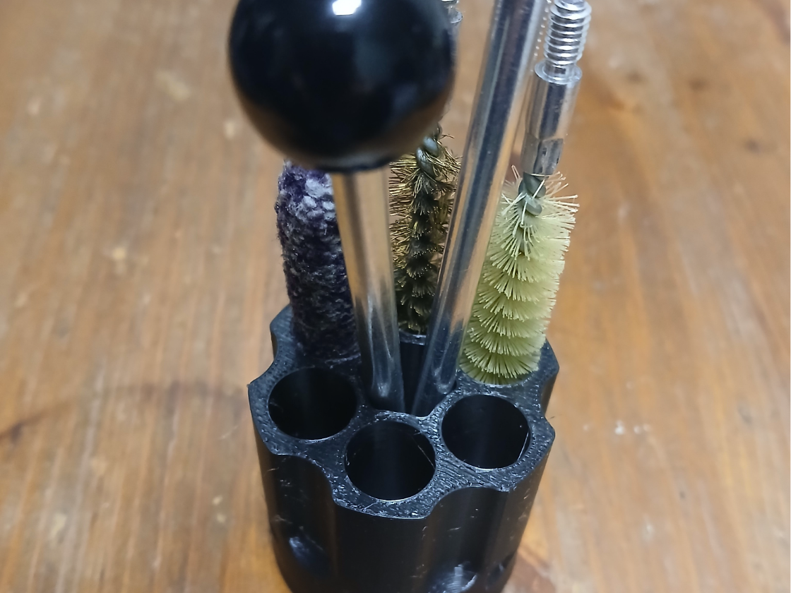 Revolwer cleaning brush holder more cleaning rods