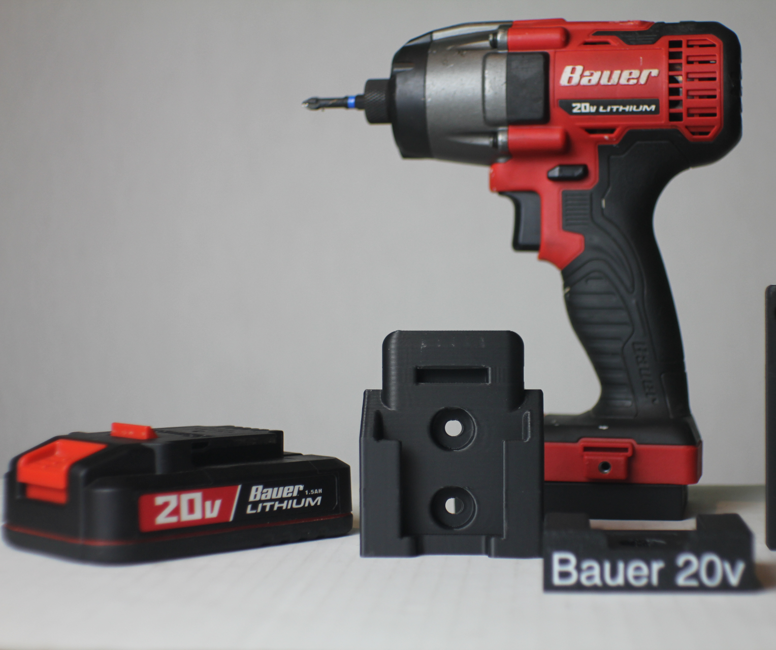 Bauer 20v battery mount (harbor freight)