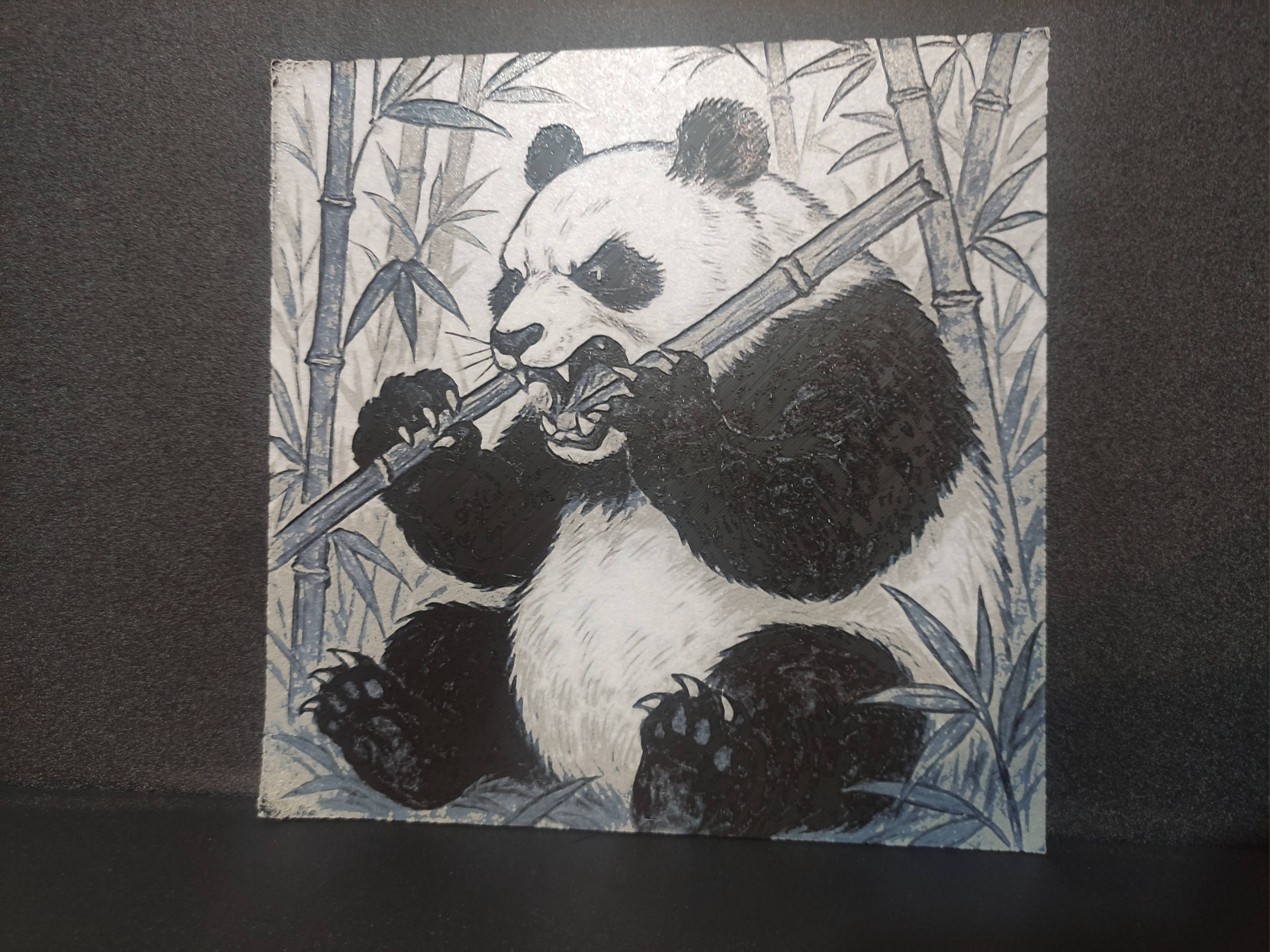 Panda Eating a Bamboo 4 Colors AMS