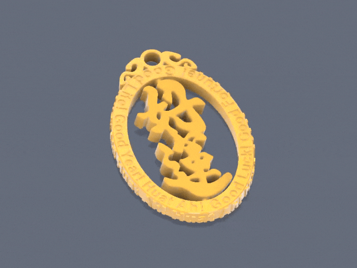 Lucky Keychain - Print-In-Place Spinning Keychain