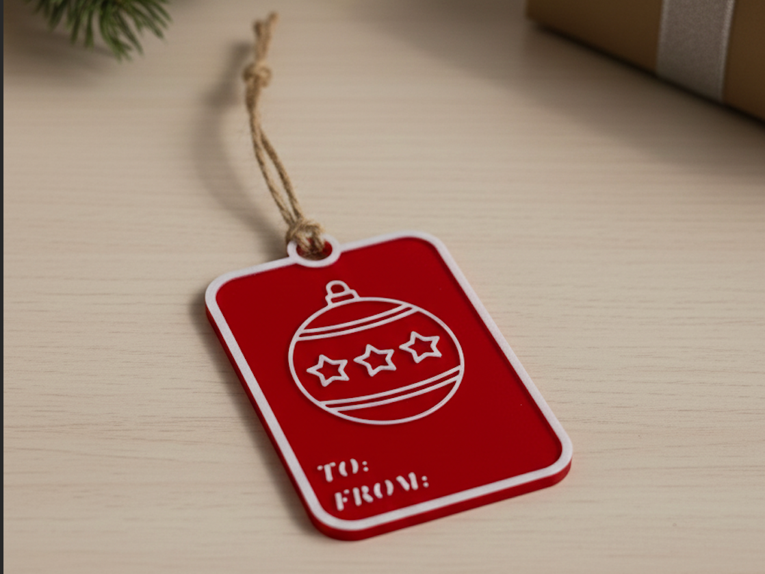 Christmas Gift Name Card Custom Text