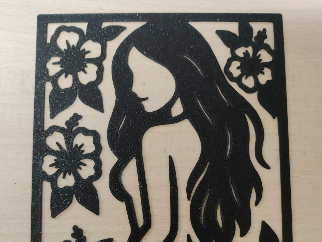 Girl silhouette with hibiscus flowers