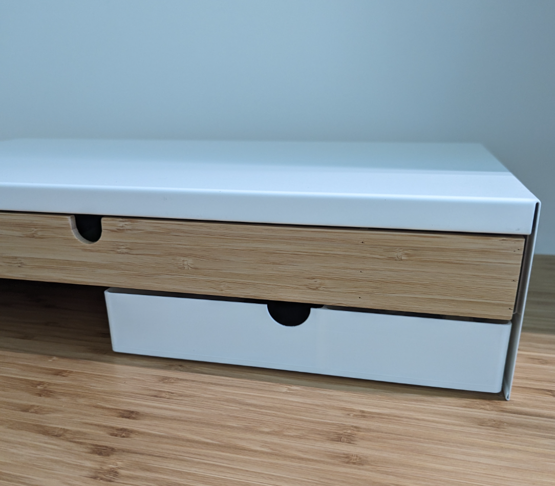 Tray for underneath ikea Elloven monitor stand