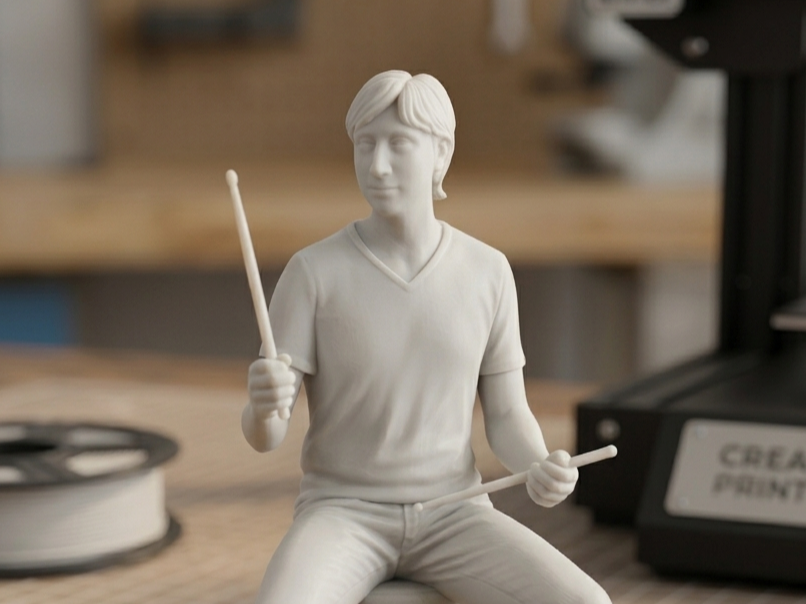 Statua Batterista in Posa - Dettaglio Incredibile