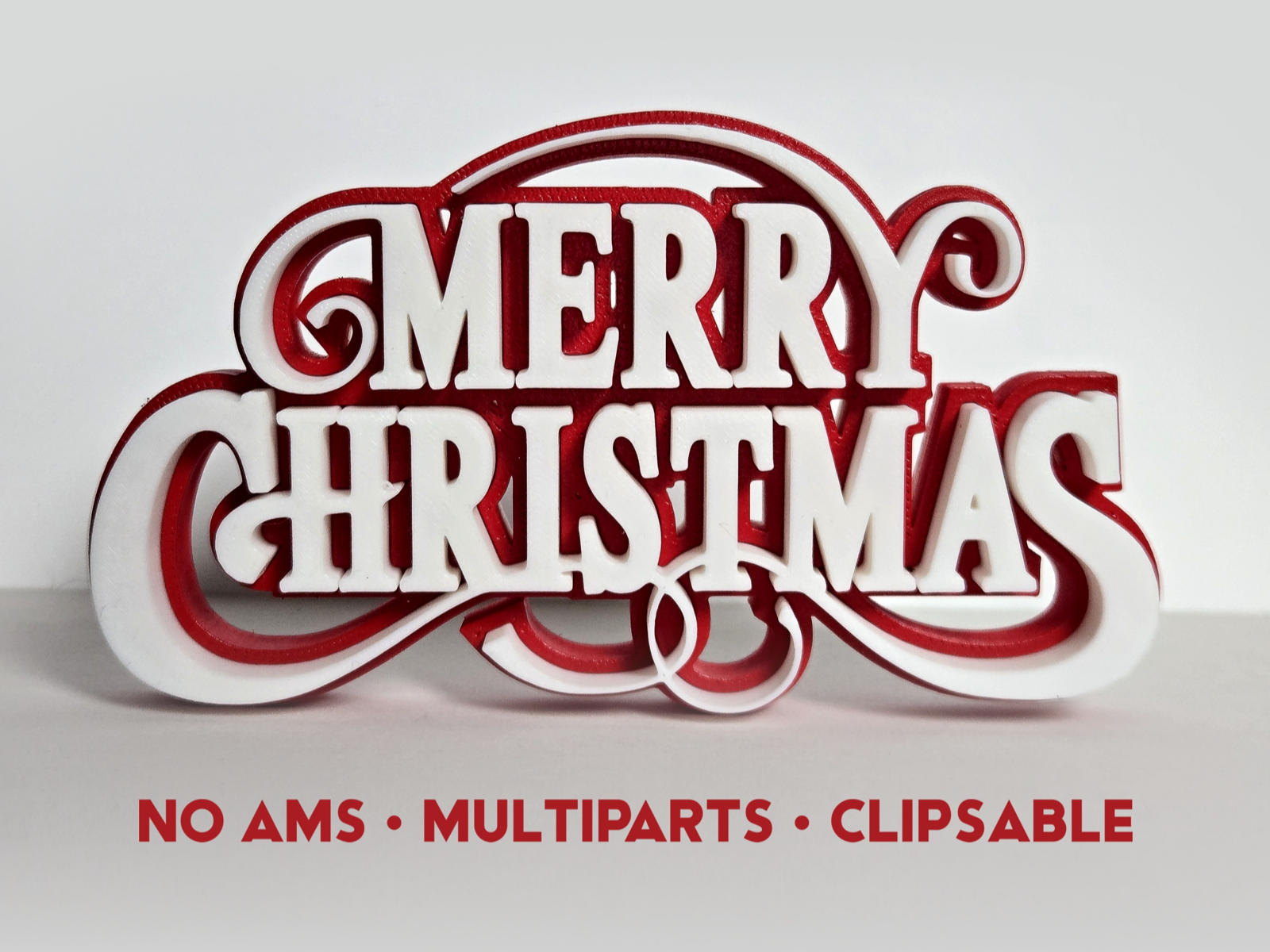 Merry Christmas Clipsable typography / no ams