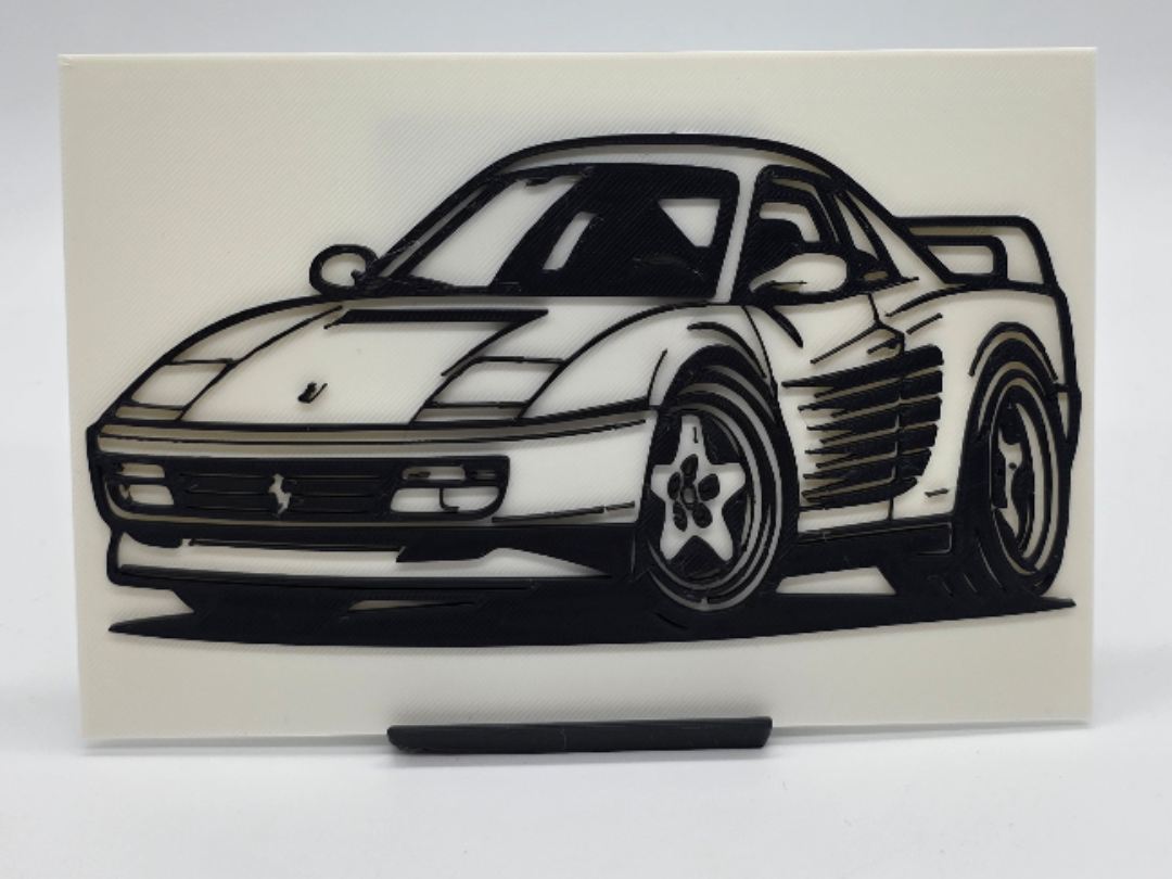 2D Wall Art Ferrari Testarossa TinyCar