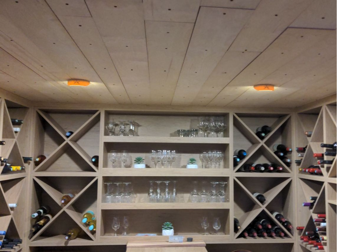 Recessed light cover for wine cellar