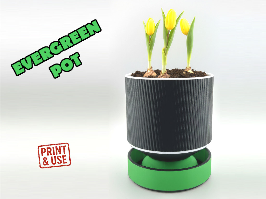 Self-Watering Planter - Evergreen Pot