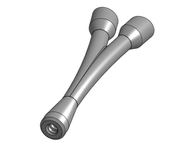 PTFE-y-splitter with mirrored internal wire