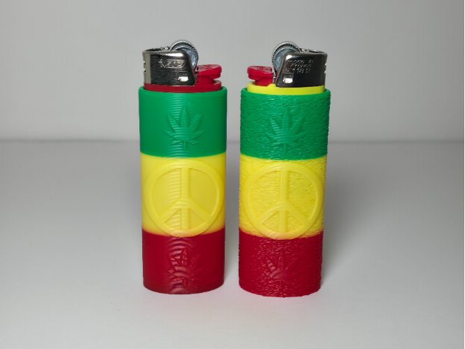 Peace Leaf Bic Lighter Sleeve Grip Case