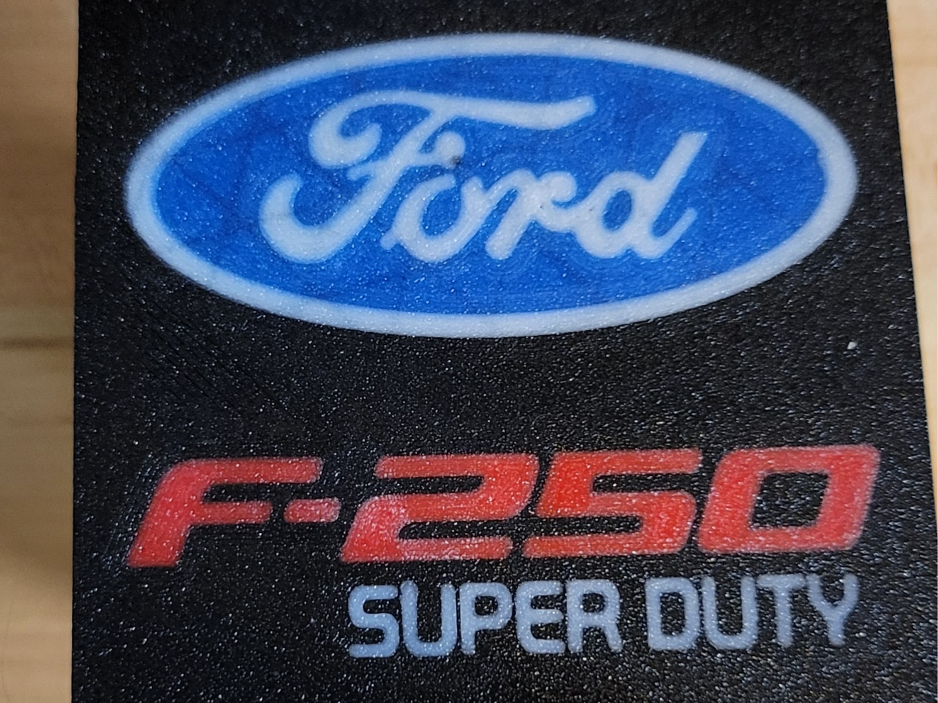 FORD F250 TRAILER HITCH PLUG - Flat Print on Face