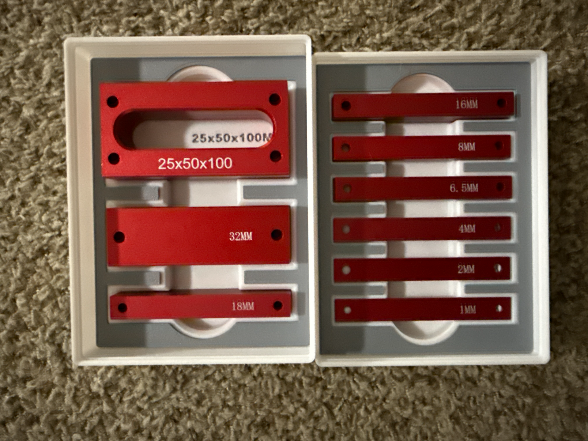 Gridfinity Metric Gauge Block Holder