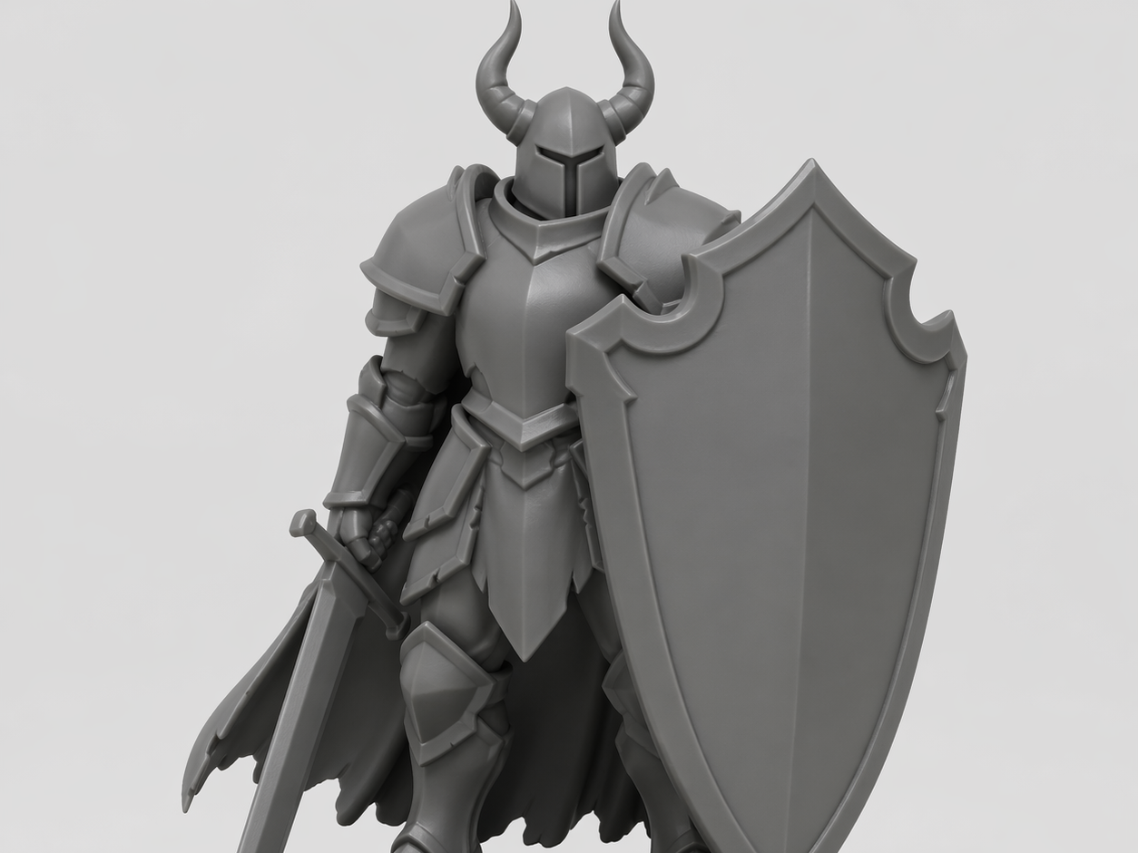 Armored Horned Knight – Tabletop Miniature