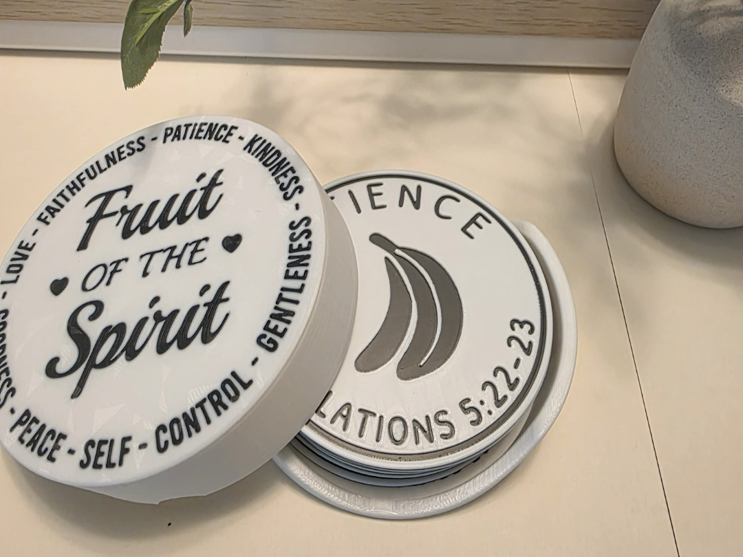 Fruit of the spirit coaster set