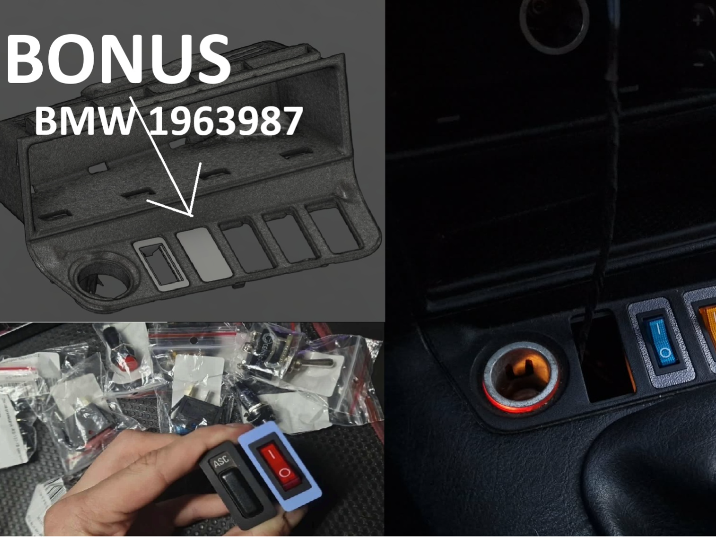 BMW E36 switches mount BONUS 1963987