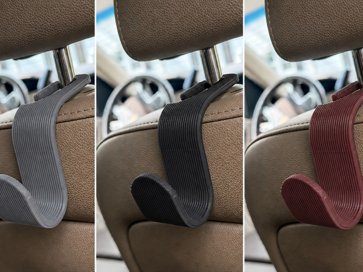 Ribbed Car Headrest Hook – Organizer Clip
