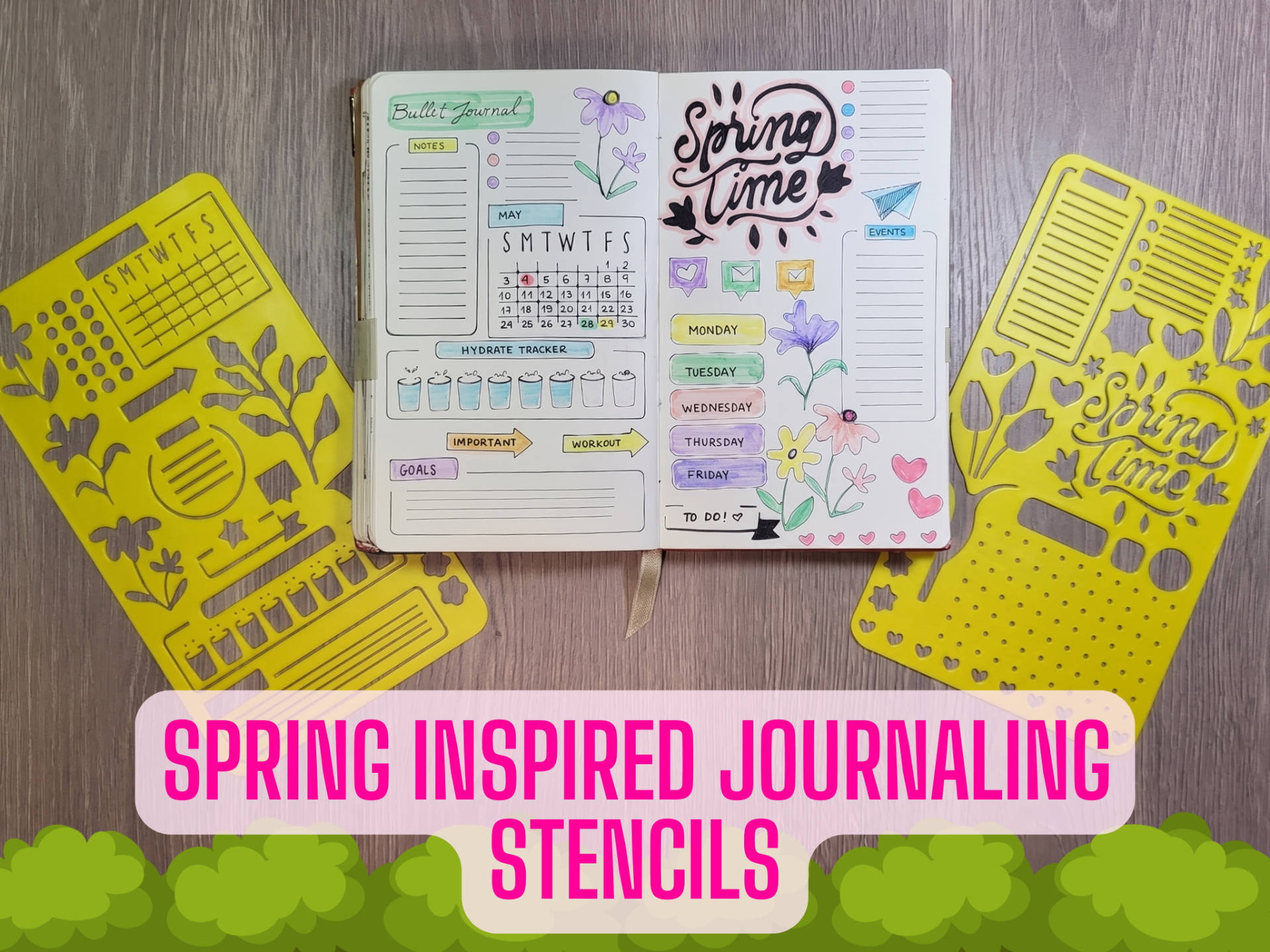 Spring Time Journaling & Planning Stencil Set