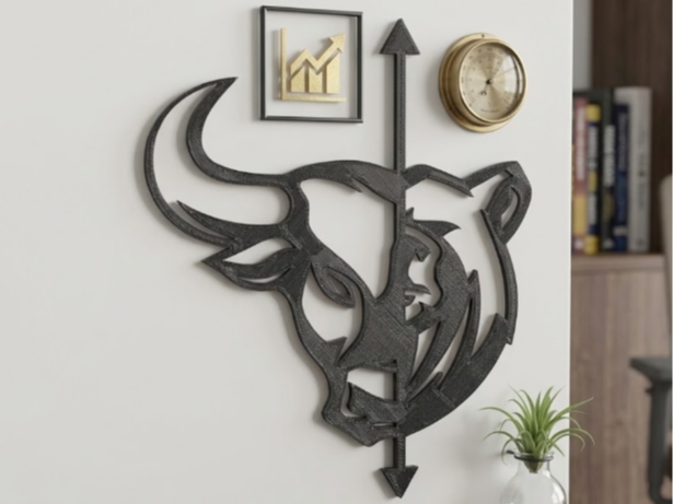Bull vs Bear - Minimalist Wall Art