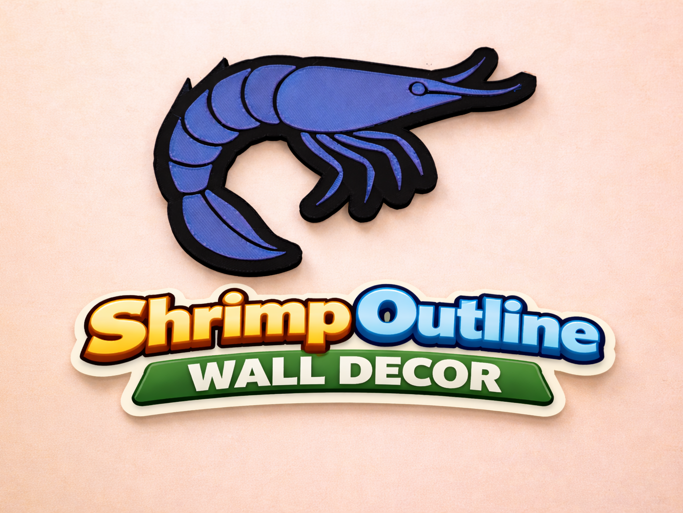 Shrimp Outline Wall Decor