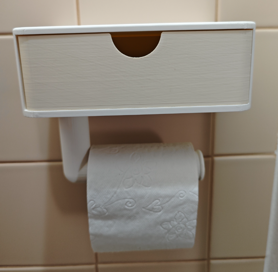 Toilet paper holder with shelf