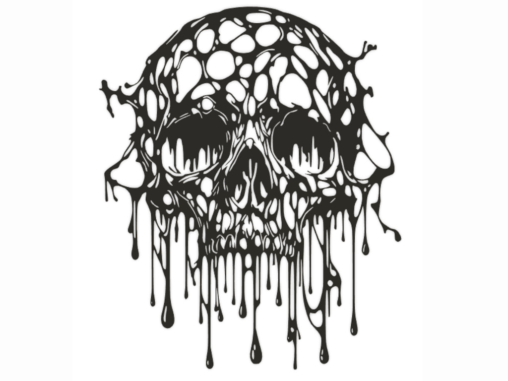 Bloody Half Skull Wall Art
