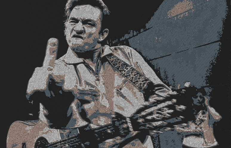 Johnny Cash middle finger Hue Forge
